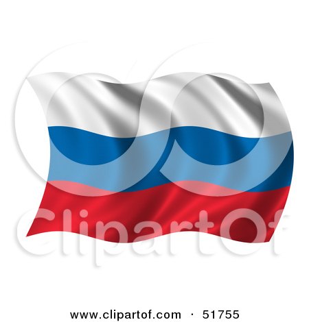 Royalty-Free (RF) Clipart Illustration of a Wavy Russia Flag - Version 1 by stockillustrations
