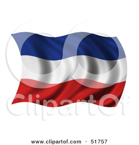 Royalty-Free (RF) Clipart Illustration of a Wavy Serbia and Montenegro Flag by stockillustrations