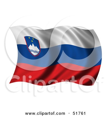 Royalty-Free (RF) Clipart Illustration of a Wavy Slovenia Flag by stockillustrations