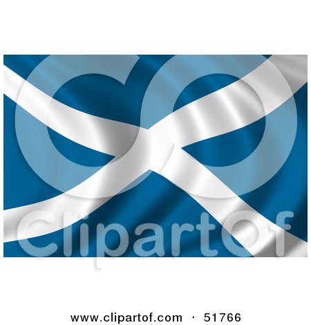 Royalty-Free (RF) Clipart Illustration of a Wavy Scotland Flag by stockillustrations