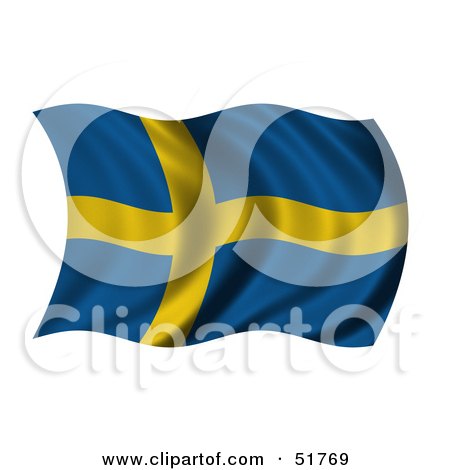 Royalty-Free (RF) Clipart Illustration of a Wavy Sweden Flag - Version 1 by stockillustrations