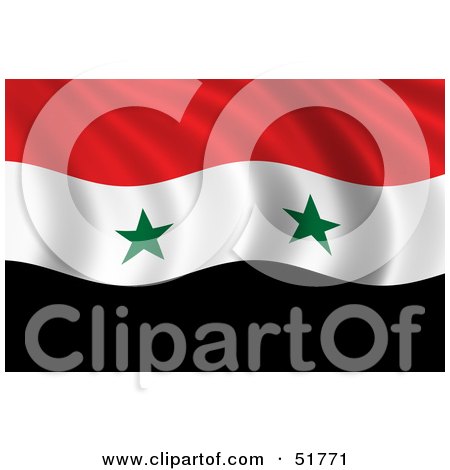Royalty-Free (RF) Clipart Illustration of a Wavy Syria Flag by stockillustrations