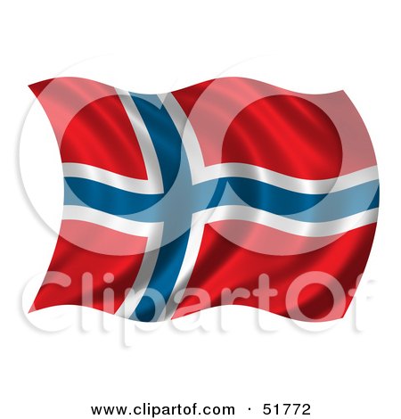 Royalty-Free (RF) Clipart Illustration of a Wavy Norway Flag - Version 2 by stockillustrations