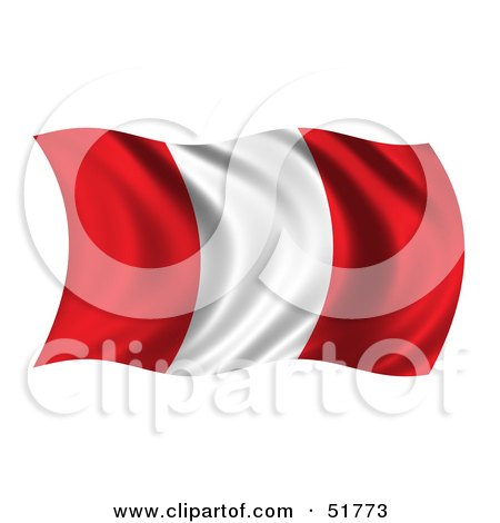 Royalty-Free (RF) Clipart Illustration of a Wavy Peru Flag by stockillustrations