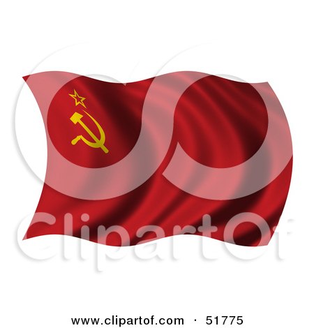 Royalty-Free (RF) Clipart Illustration of a Wavy Soviet Union Flag by stockillustrations
