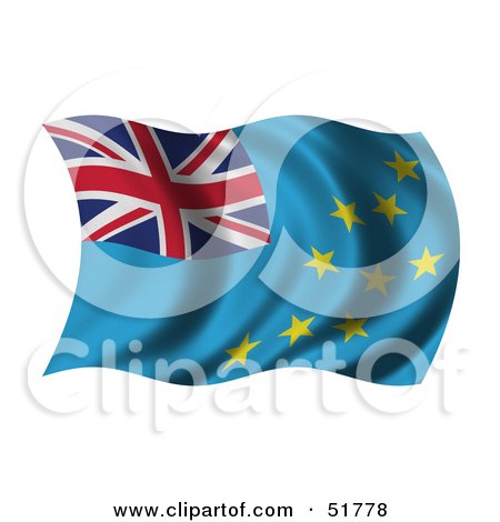 Royalty-Free (RF) Clipart Illustration of a Wavy Tuvalu Flag by stockillustrations