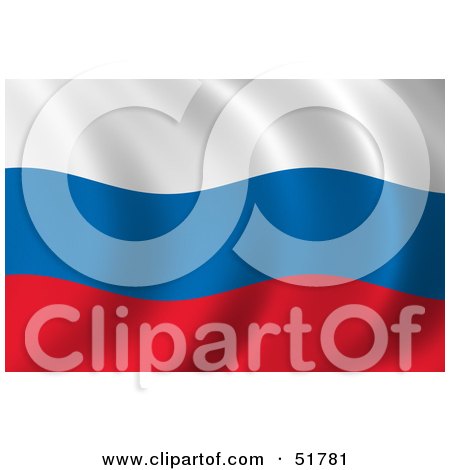 Royalty-Free (RF) Clipart Illustration of a Wavy Russia Flag - Version 2 by stockillustrations