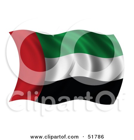 Royalty-Free (RF) Clipart Illustration of a Wavy United Arab Emirates Flag - Version 2 by stockillustrations