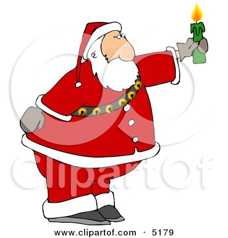 Santa Holding a Lit Candle Clipart by djart