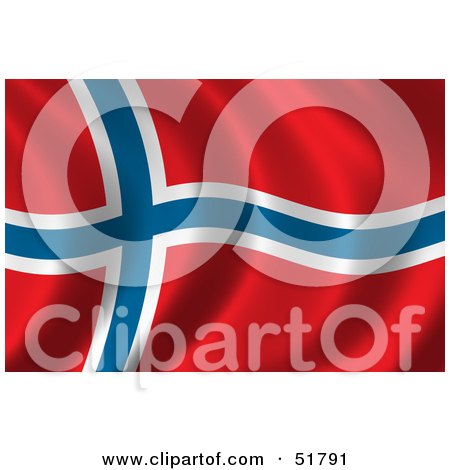 Royalty-Free (RF) Clipart Illustration of a Wavy Norway Flag - Version 1 by stockillustrations