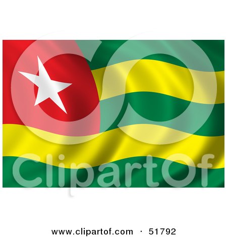 Royalty-Free (RF) Clipart Illustration of a Wavy Togo Flag by stockillustrations