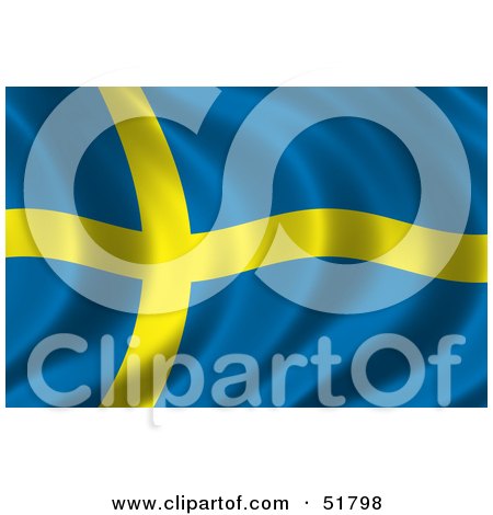 Royalty-Free (RF) Clipart Illustration of a Wavy Sweden Flag - Version 2 by stockillustrations
