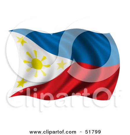 Royalty-Free (RF) Clipart Illustration of a Wavy Phillippines Flag - Version 2 by stockillustrations