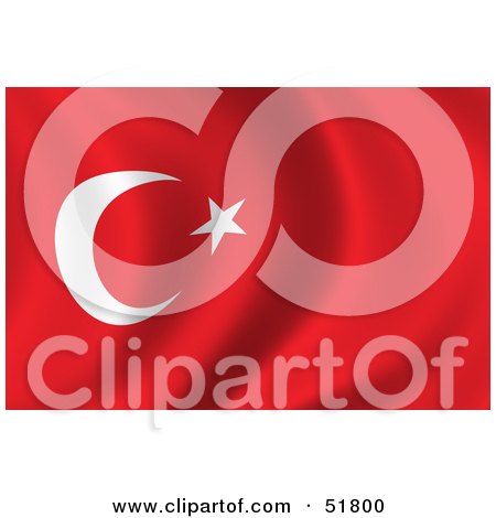 Royalty-Free (RF) Clipart Illustration of a Wavy Turkey Flag by stockillustrations