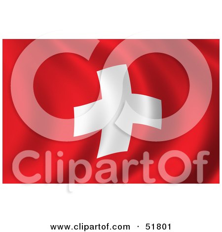 Royalty-Free (RF) Clipart Illustration of a Wavy Swiss Flag - Version 2 by stockillustrations