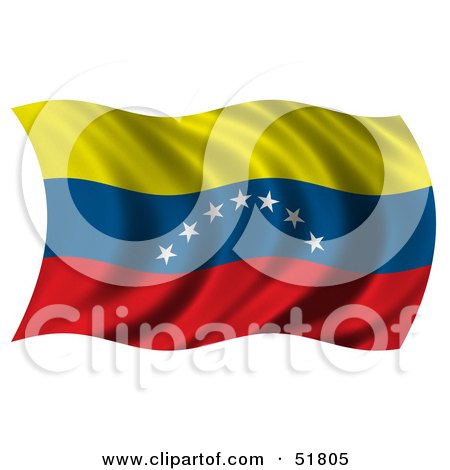 Royalty-Free (RF) Clipart Illustration of a Wavy Venezuela Flag by stockillustrations