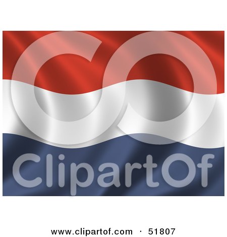 Royalty-Free (RF) Clipart Illustration of a Wavy Netherlands Flag - Version 1 by stockillustrations