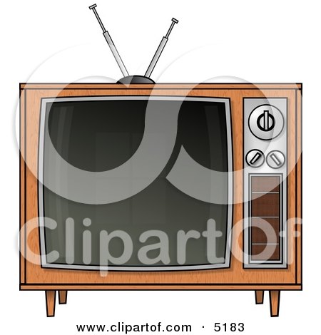 Old-fashioned Television Set Clipart by djart