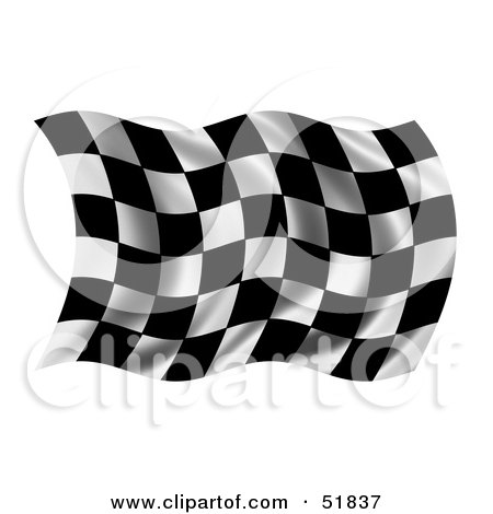 Royalty-Free (RF) Clipart Illustration of a Wavy Race Flag - Version 2 by stockillustrations