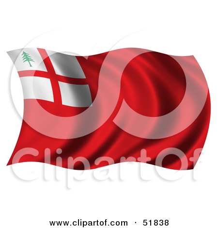 Royalty-Free (RF) Clipart Illustration of a Wavy New England Flag by stockillustrations
