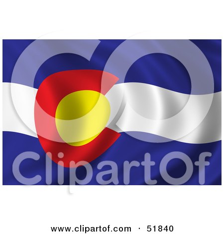 Royalty-Free (RF) Clipart Illustration of a Wavy Colorado State Flag by stockillustrations