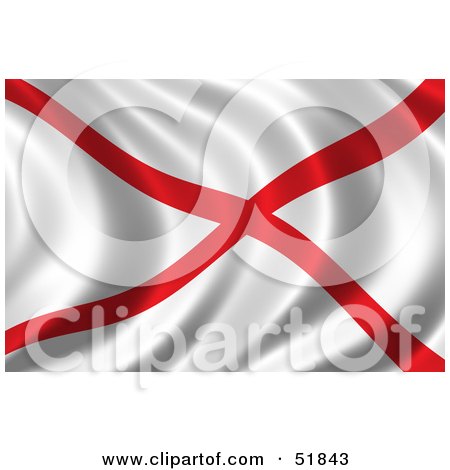Royalty-Free (RF) Clipart Illustration of a Wavy Alabama State Flag by stockillustrations