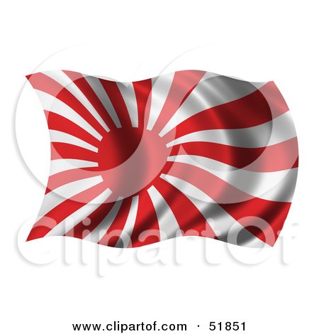 Royalty-Free (RF) Clipart Illustration of a Wavy Japanese Naval Flag by stockillustrations
