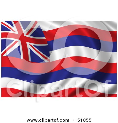 Royalty-Free (RF) Clipart Illustration of a Wavy Hawaii State Flag by stockillustrations