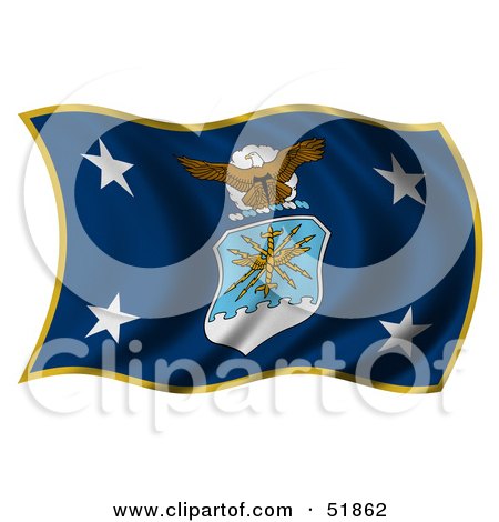 Royalty-Free (RF) Clipart Illustration of a Wavy Secretary of the Air Force Flag by stockillustrations