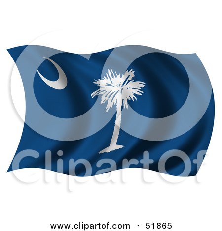 Royalty-Free (RF) Clipart Illustration of a Wavy South Carolina State Flag by stockillustrations