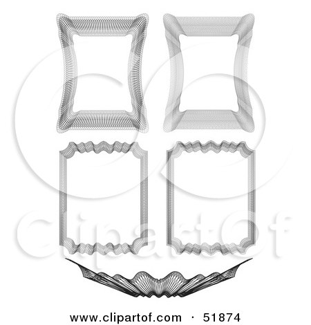 Clipart Illustration of a Digital Collage of Ornate Guilloche Borders - Version 1 by stockillustrations