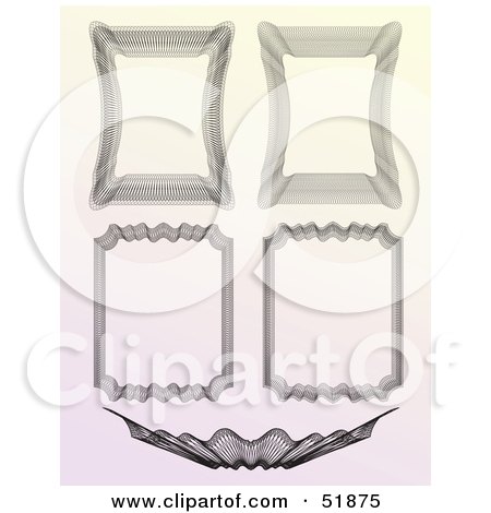 Clipart Illustration of a Digital Collage of Ornate Guilloche Borders - Version 2 by stockillustrations