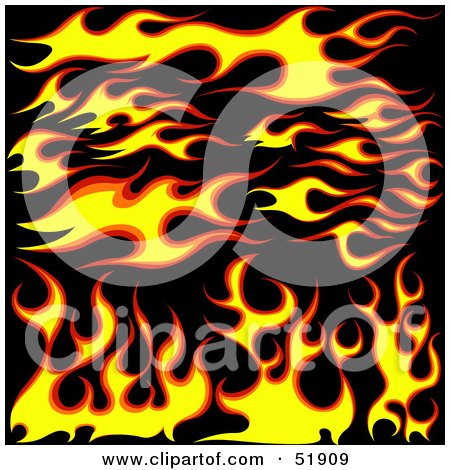 Royalty-Free (RF) Clipart Illustration of a Digital Collage of Flame Elements - Version 1 by dero