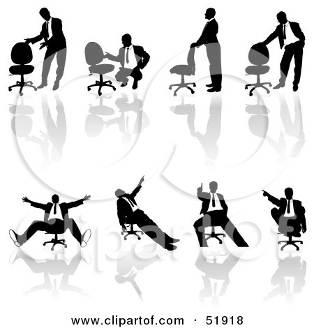 Royalty-Free (RF) Clipart Illustration of a Digital Collage Of Businessman Silhouettes - Version 31 by dero