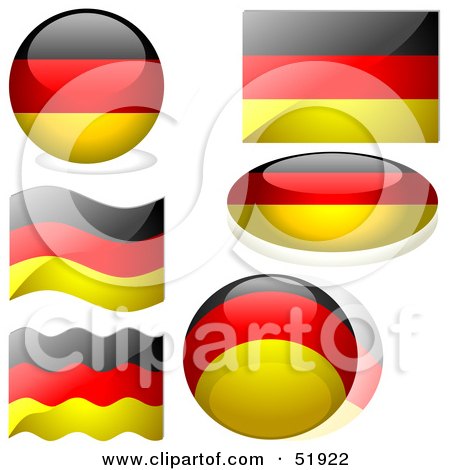 Royalty-Free (RF) Clipart Illustration of a Digital Collage of Germany Flag Icons by dero