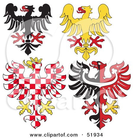 Royalty-Free (RF) Clipart Illustration of a Digital Collage Of Heraldic Eagle Elements - Version 2 by dero