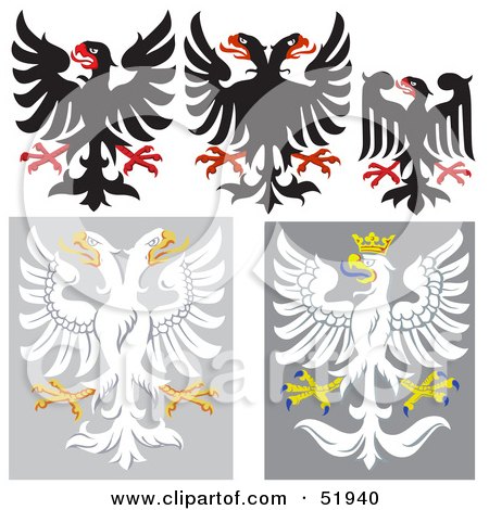 Royalty-Free (RF) Clipart Illustration of a Digital Collage Of Heraldic Eagle Elements - Version 4 by dero