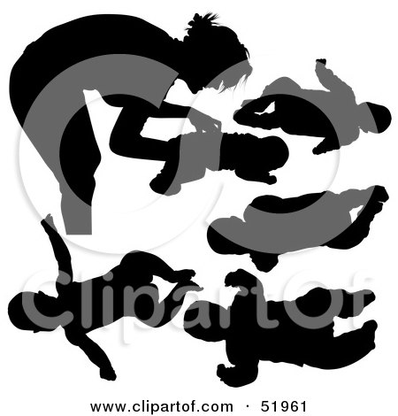 Royalty-Free (RF) Clipart Illustration of a Digital Collage Of Baby Silhouettes - Version 1 by dero