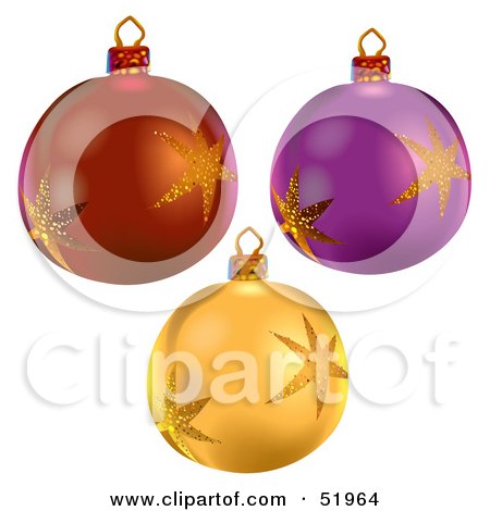 Royalty-Free (RF) Clipart Illustration of a Digital Collage of Star Christmas Baubles - Version 2 by dero
