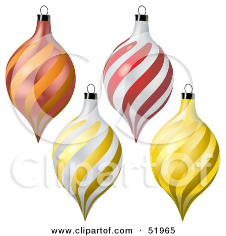 Royalty-Free (RF) Clipart Illustration of a Digital Collage of Drop Christmas Ornaments - Version 2 by dero