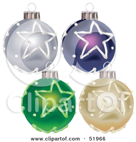 Royalty-Free (RF) Clipart Illustration of a Digital Collage of Christmas Baubles With Stars by dero