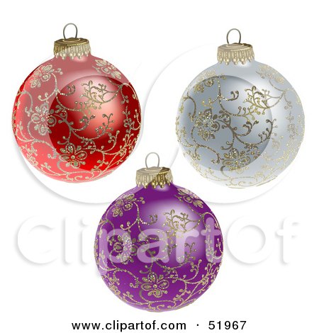 Royalty-Free (RF) Clipart Illustration of a Digital Collage of Christmas Baubles - Version 2 by dero