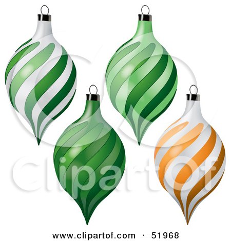 Royalty-Free (RF) Clipart Illustration of a Digital Collage of Drop Christmas Ornaments - Version 1 by dero
