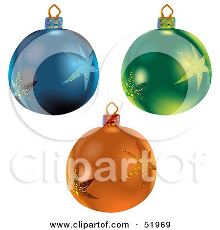 Royalty-Free (RF) Clipart Illustration of a Digital Collage of Star Christmas Baubles - Version 1 by dero