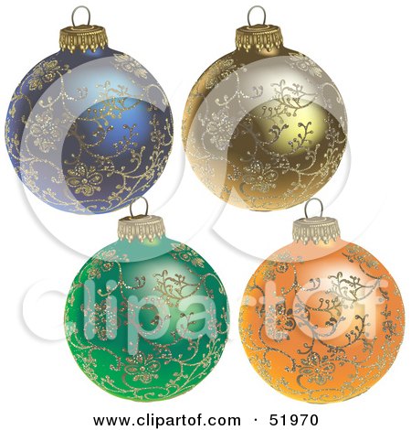 Royalty-Free (RF) Clipart Illustration of a Digital Collage of Christmas Baubles - Version 1 by dero