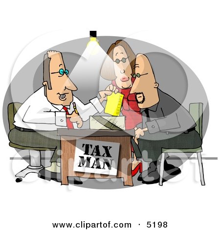 Husband and Wife Getting Taxes Done by Their Professional Accountant Posters, Art Prints