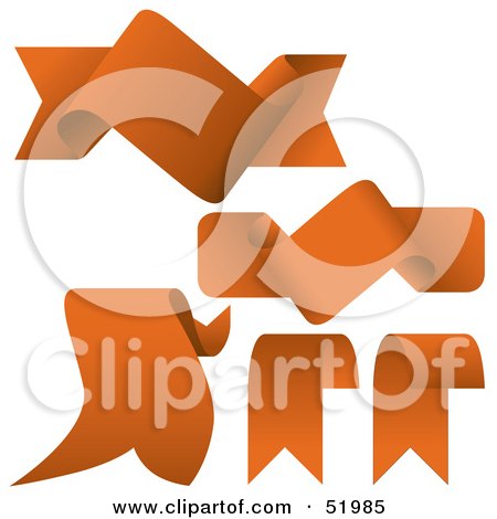 Royalty-Free (RF) Clipart Illustration of a Digital Collage Of Orange Banners - Version 7 by dero