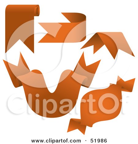 Royalty-Free (RF) Clipart Illustration of a Digital Collage Of Orange Banners - Version 9 by dero