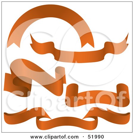Royalty-Free (RF) Clipart Illustration of a Digital Collage Of Orange Banners - Version 2 by dero
