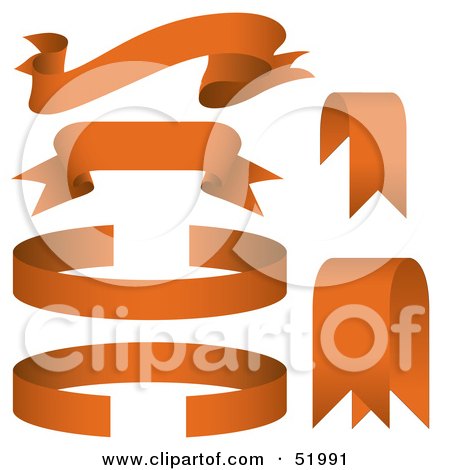 Royalty-Free (RF) Clipart Illustration of a Digital Collage Of Orange Banners - Version 6 by dero